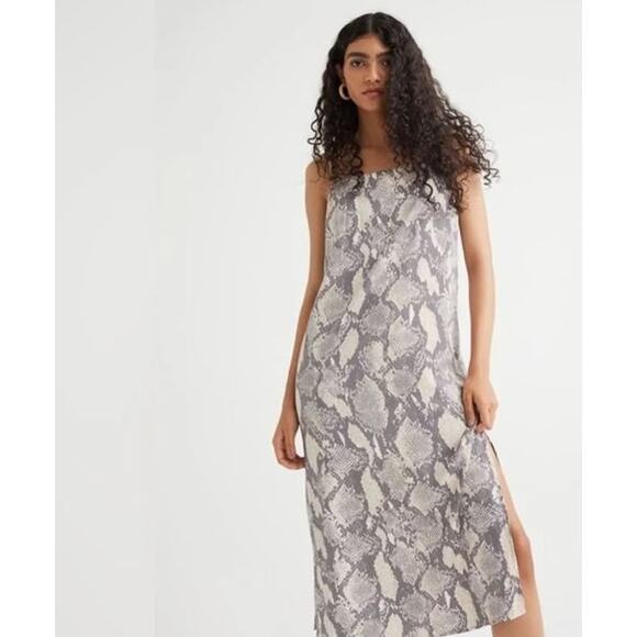 H&M Womens Satin Snake Print Slip Dress Size XS Sleeveless Date Night Silky Boho - Picture 12 of 12